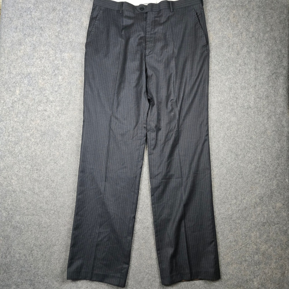 Ermenegildo Zegna Dress Pants Mens 38x34 Gray Pinstripe Wool Luxury Business